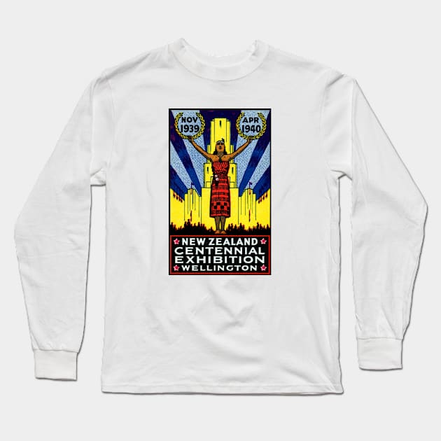 1940 New Zealand Centennial Long Sleeve T-Shirt by historicimage